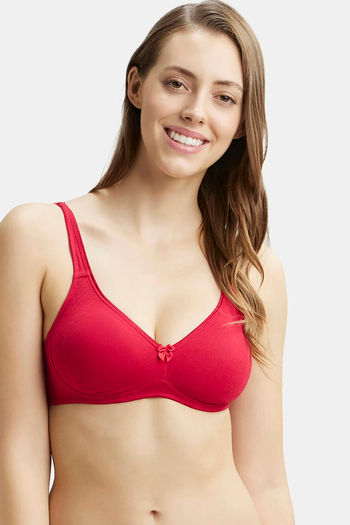 Buy Jockey Double Layered Non Wired Full Covereage T-Shirt Bra - Red